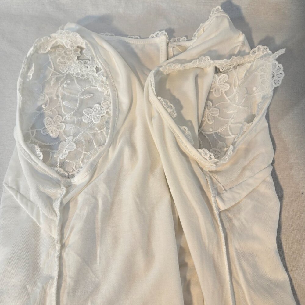 ADIVA Cottagecore Fairy White Lace Embroidered Floral Tank Top Size L New NO Tag - Picture 11 of 16